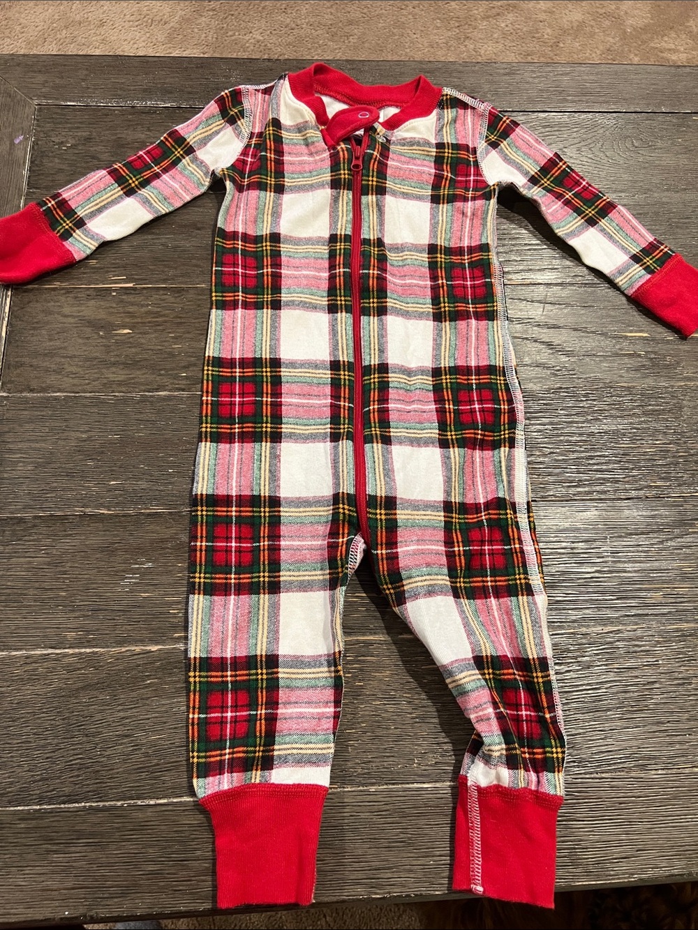 Hanna Andersson 12-18mo plaid Christmas pajamas